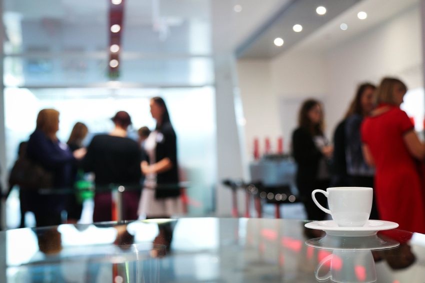 A coffee break at a business meeting